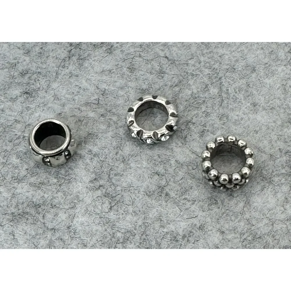 Brighton Lot of 3 Silver Swarovski Crystal Spacer Beads Retired - Picture 3 of 3